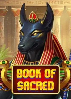 Sacred book slot with expanding symbols and free games.